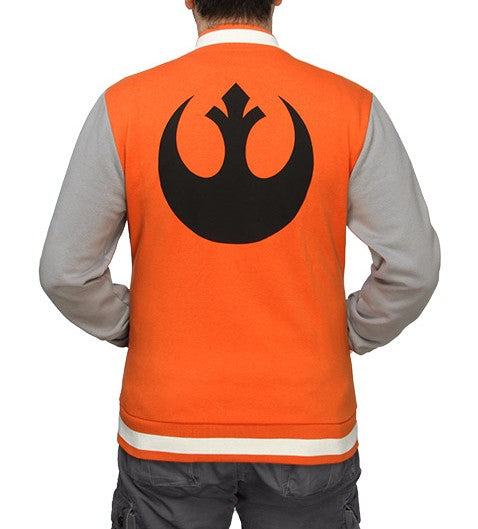 Star Wars Rebel Alliance Orange and Gray Bomber Jacket Varsity Style