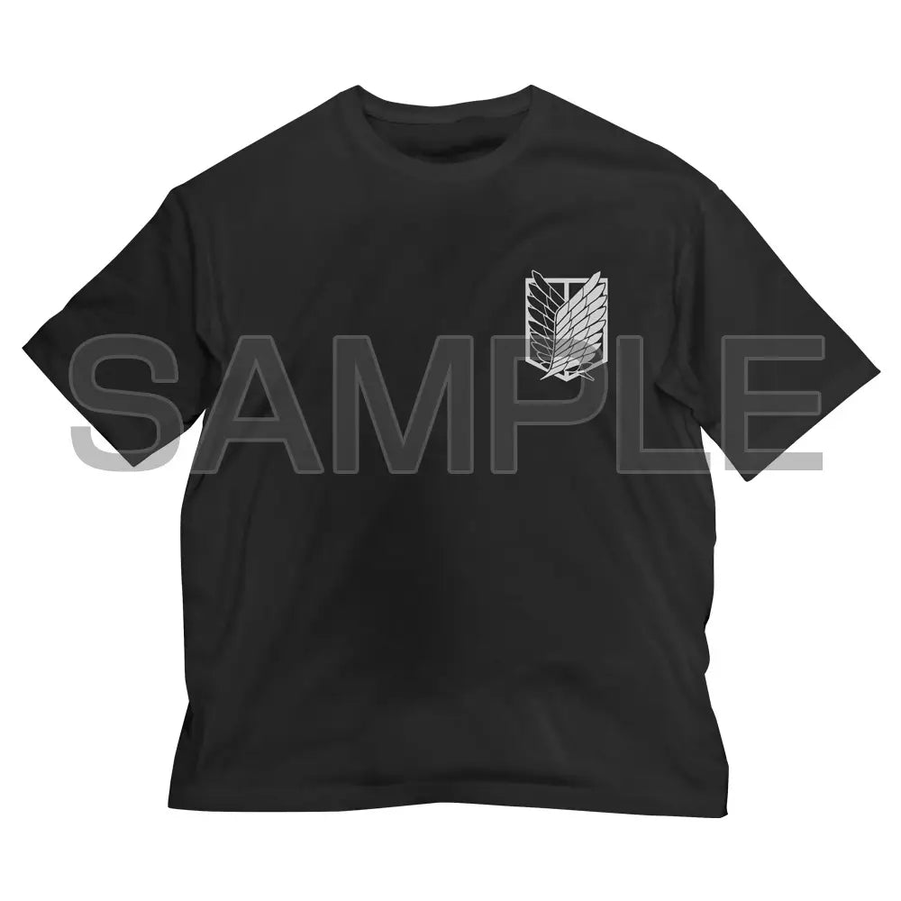 AOT: Attack On Titan: Scout Regiment Big Silhouette T-Shirt / Black-XL
