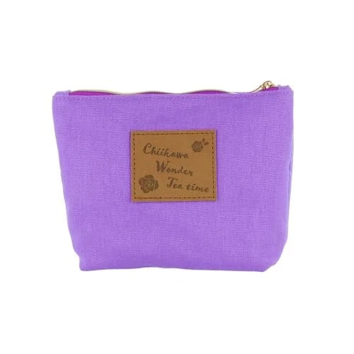 Chiikawa Woven Flat Pouch - Furuhonya Kani-chan & Momonga : Wonder Tea Time