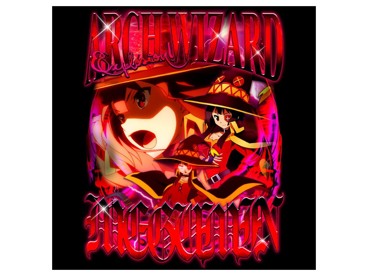 KONOSUBA: MEGUMIN FULL COLOR T-SHIRT BLACK - SMALL