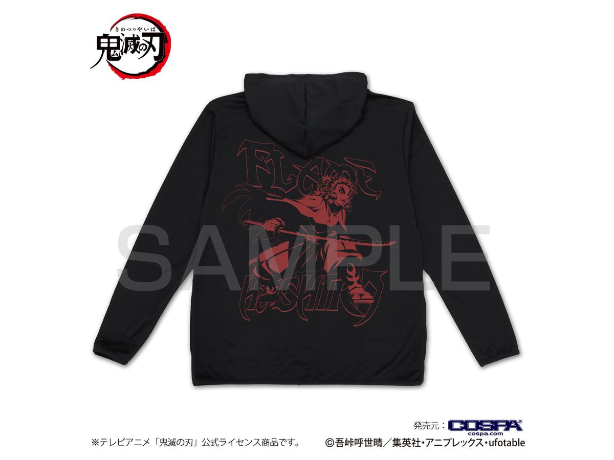 DEMON SLAYER: KYOJURO RENGOKU THIN DRY HOODIE BLACK - MEDIUM