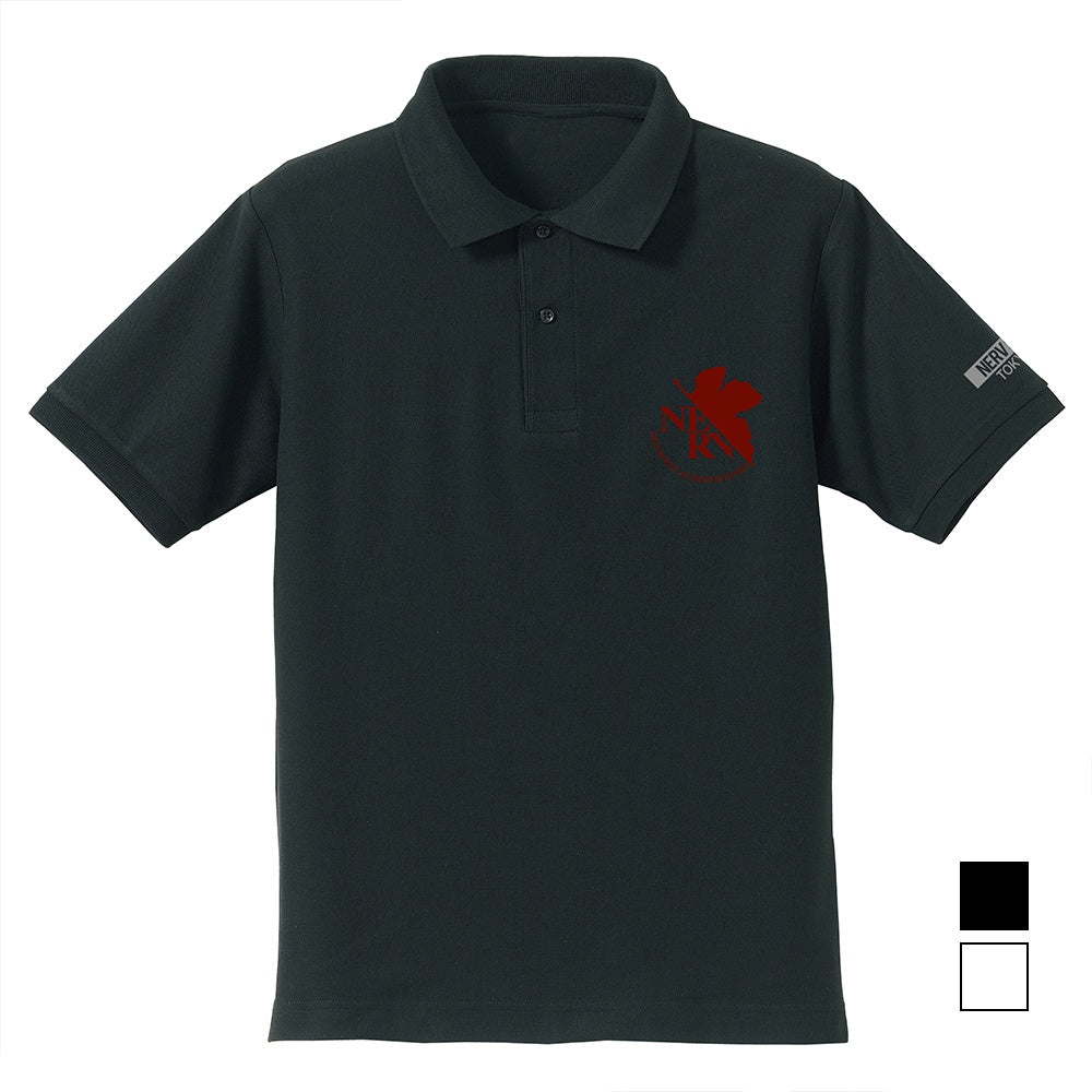 EVANGELION: NERV Embroidered Polo Shirt BLACK - L