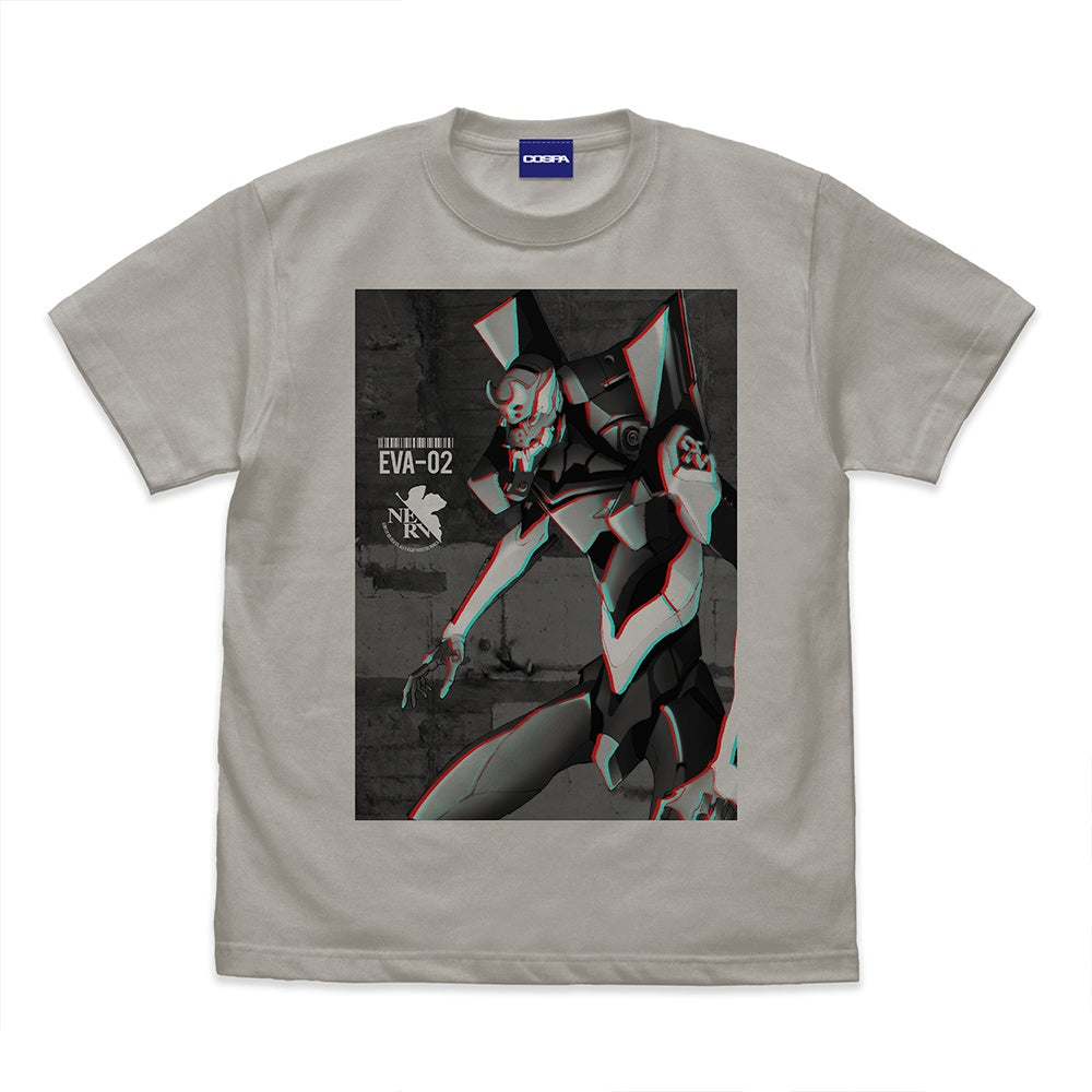 EVANGELION: Eva Unit 2 Effect Visual T-shirt LIGHT GRAY - XL