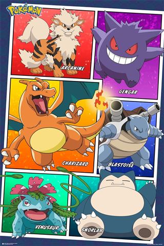 003 - Pokemon - Characters Grid 2 Poster