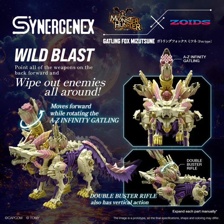 Takara Tomy 1/35 Zoids : Monster Hunter x Zoids Gatling Fox Mizutsune