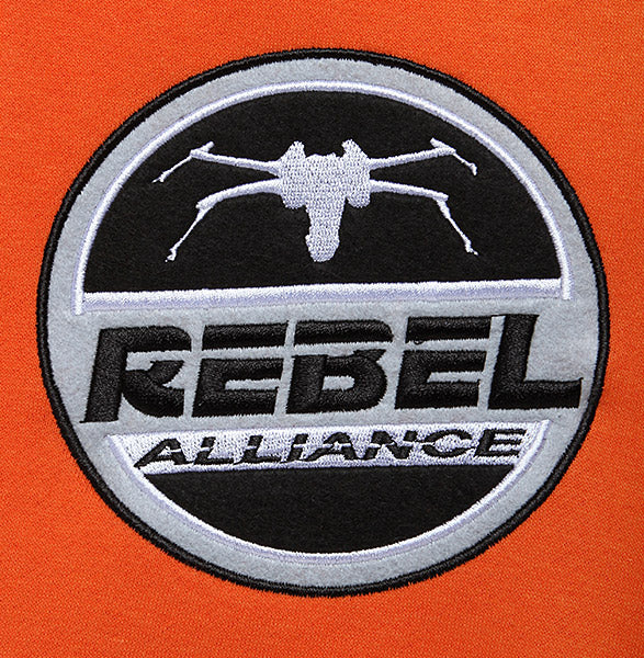 Star Wars Rebel Alliance Orange and Gray Bomber Jacket Varsity Style