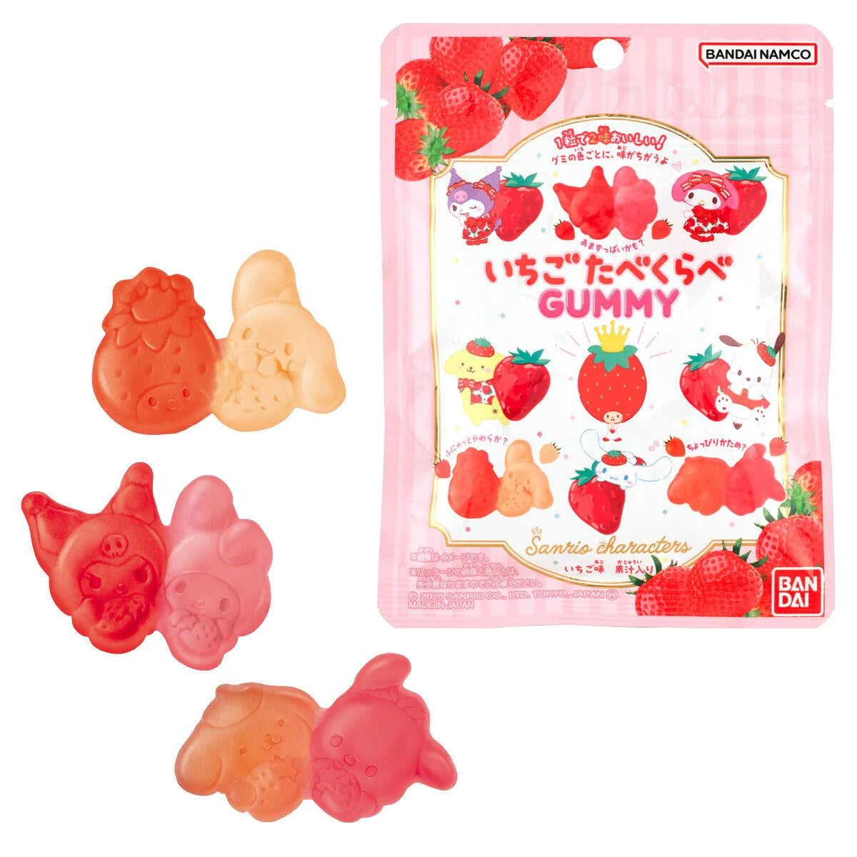 Bandai Candy Sanrio Characters Strawberry Taste Test Gummies