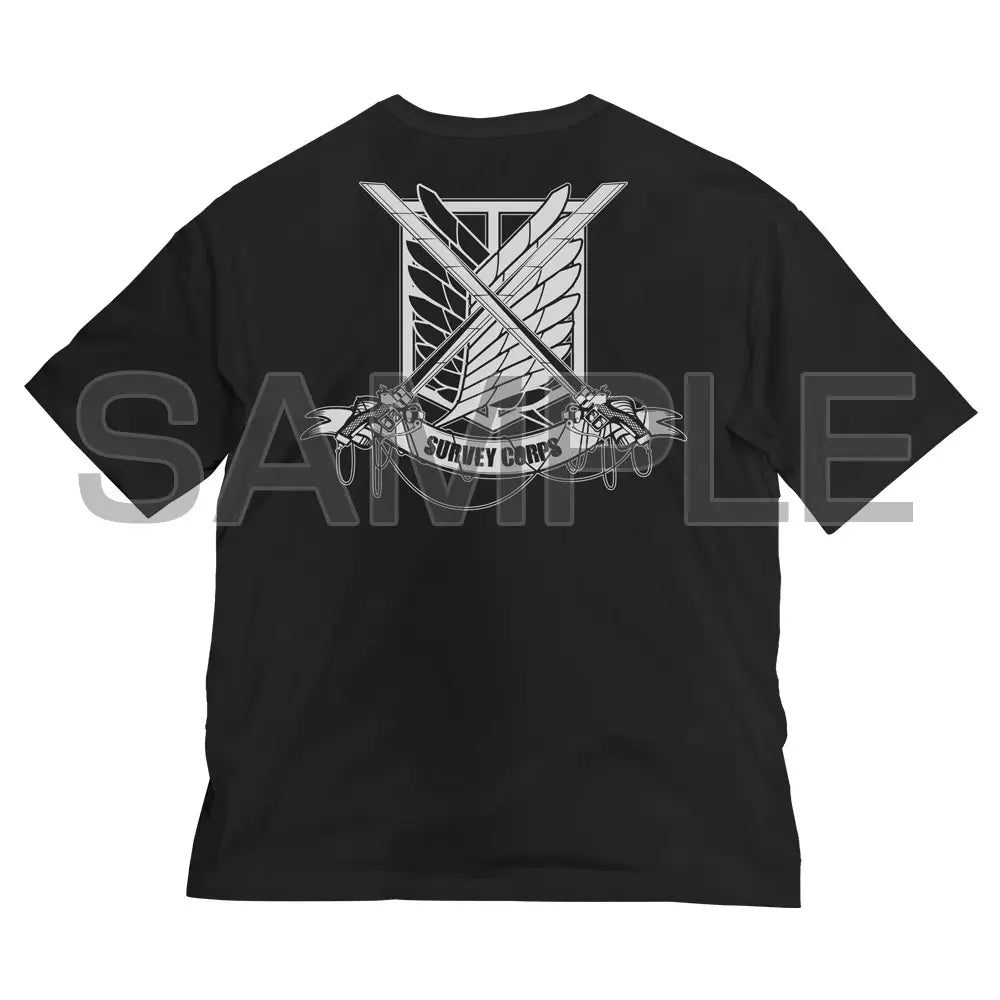 AOT: Attack On Titan: Scout Regiment Big Silhouette T-Shirt / Black-XL