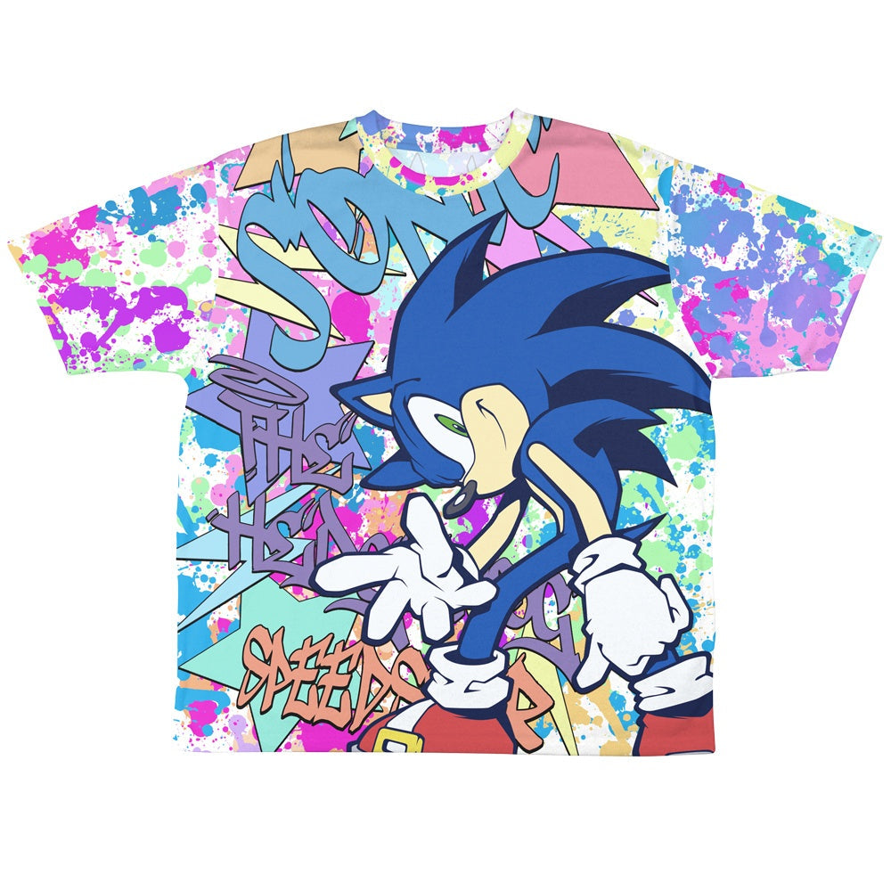 Sonic the Hedgehog Double-Sided Full Graphic T-shirt Graffiti Ver. XL