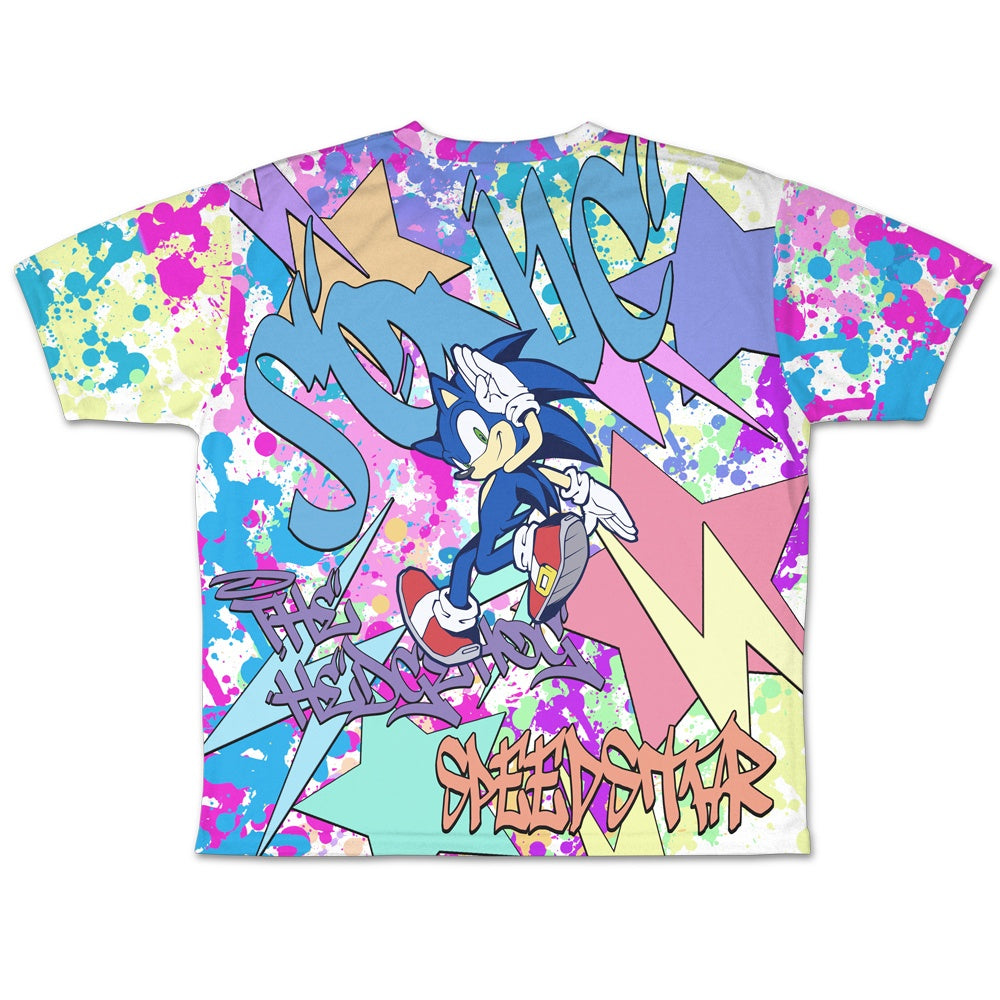 Sonic the Hedgehog Double-Sided Full Graphic T-shirt Graffiti Ver. XL