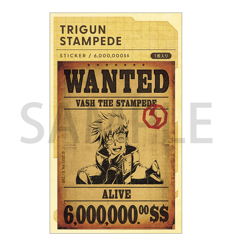 TRIGUN STAMPEDE: Sticker / Wanted Letter 6000000 Dollar