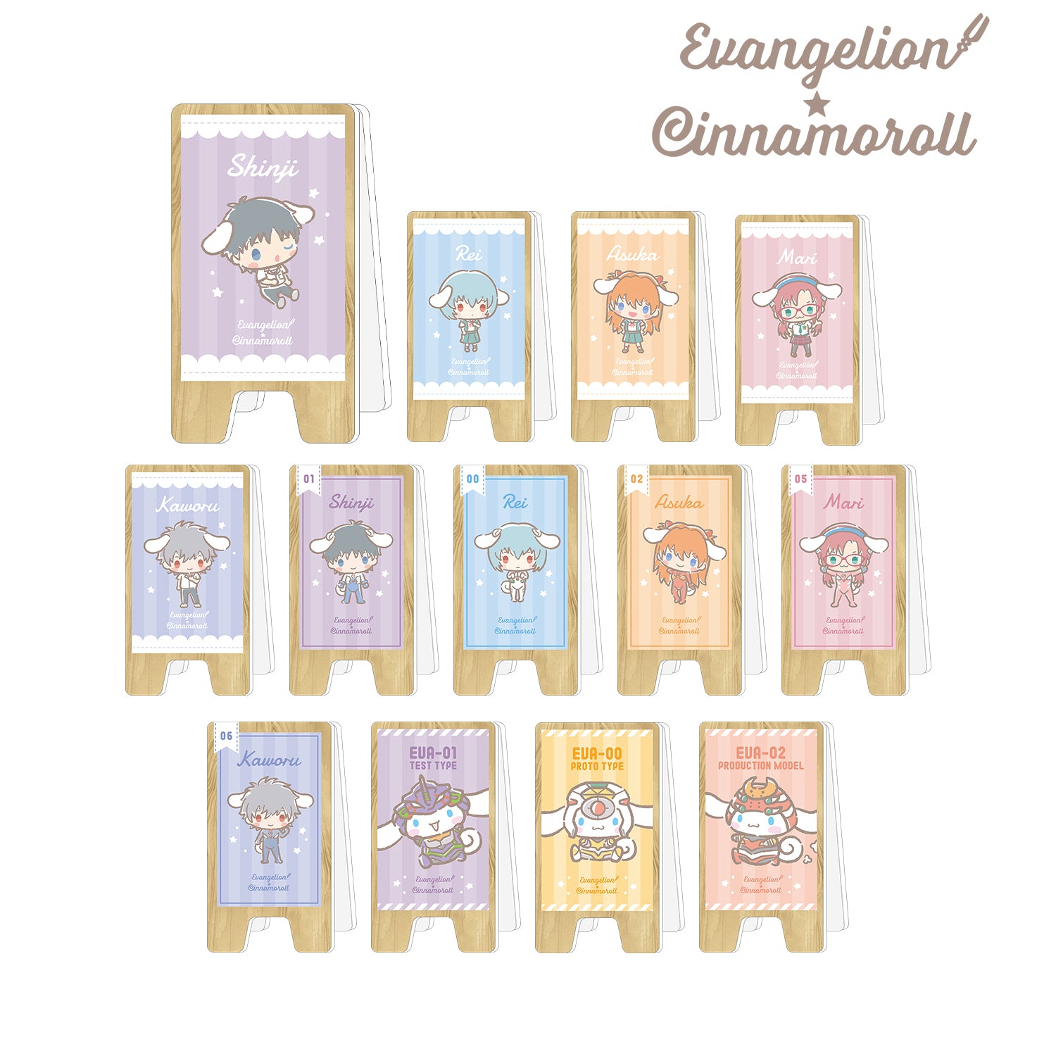 Evangelion x Cinnamoroll Trading Acrylic Standing Signboard Style Memo Stand