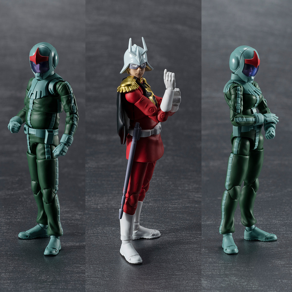 GUNDAM - G.M.G. PRINCIPALITY OF ZEON ARMY SOLDIER 04-06 NORMAL SUIT SOLDIER & CHAR AZNABLE SET [WITH GIFT]