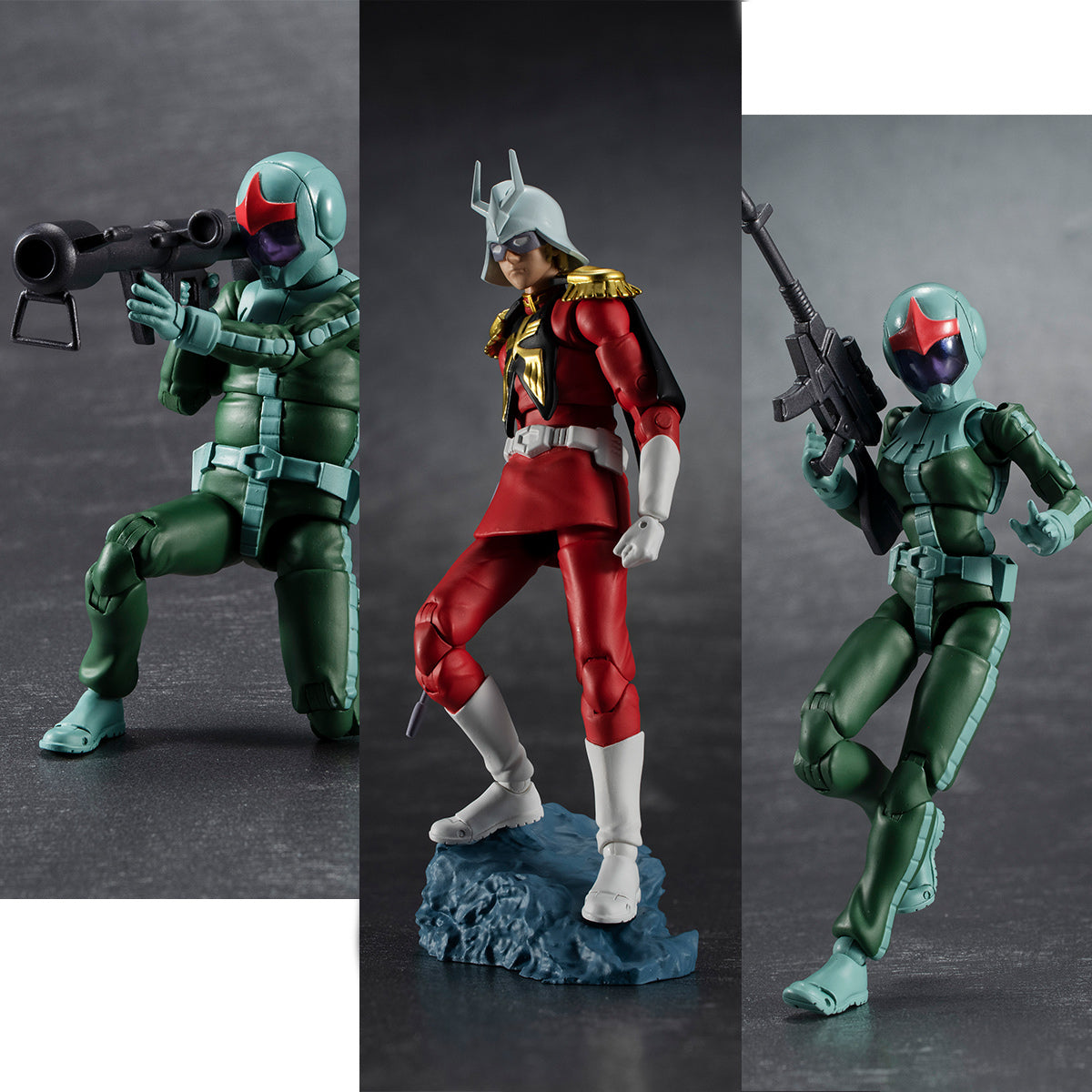 GUNDAM - G.M.G. PRINCIPALITY OF ZEON ARMY SOLDIER 04-06 NORMAL SUIT SOLDIER & CHAR AZNABLE SET [WITH GIFT]