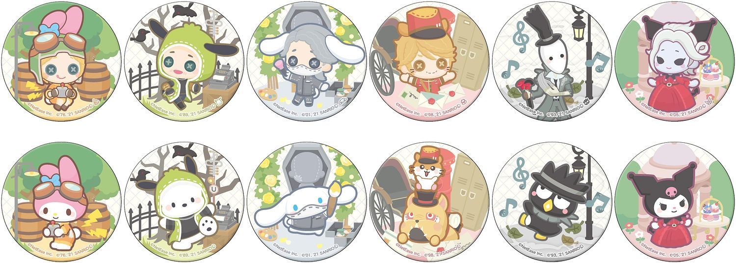 IDENTITY V X SANRIO CHARACTERS: TRADING CAN BADGE 2 MINI CHARACTERS VER.