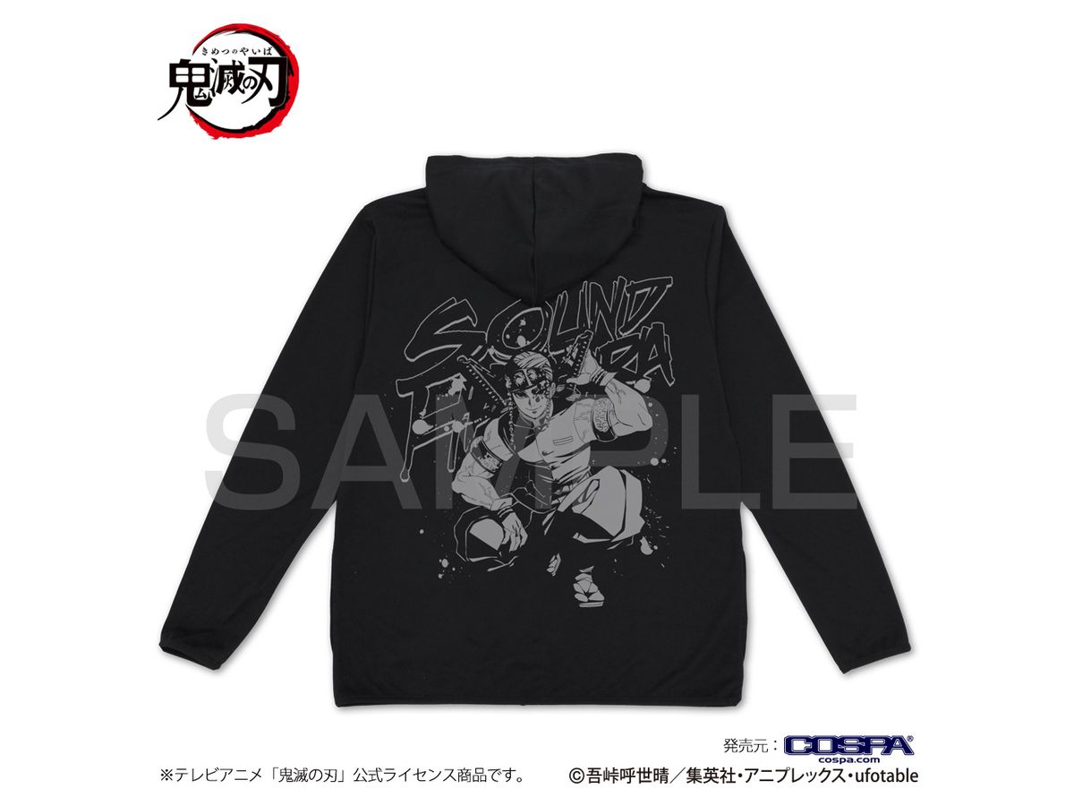 DEMON SLAYER: TENGEN UZUI THIN DRY HOODIE BLACK - SMALL
