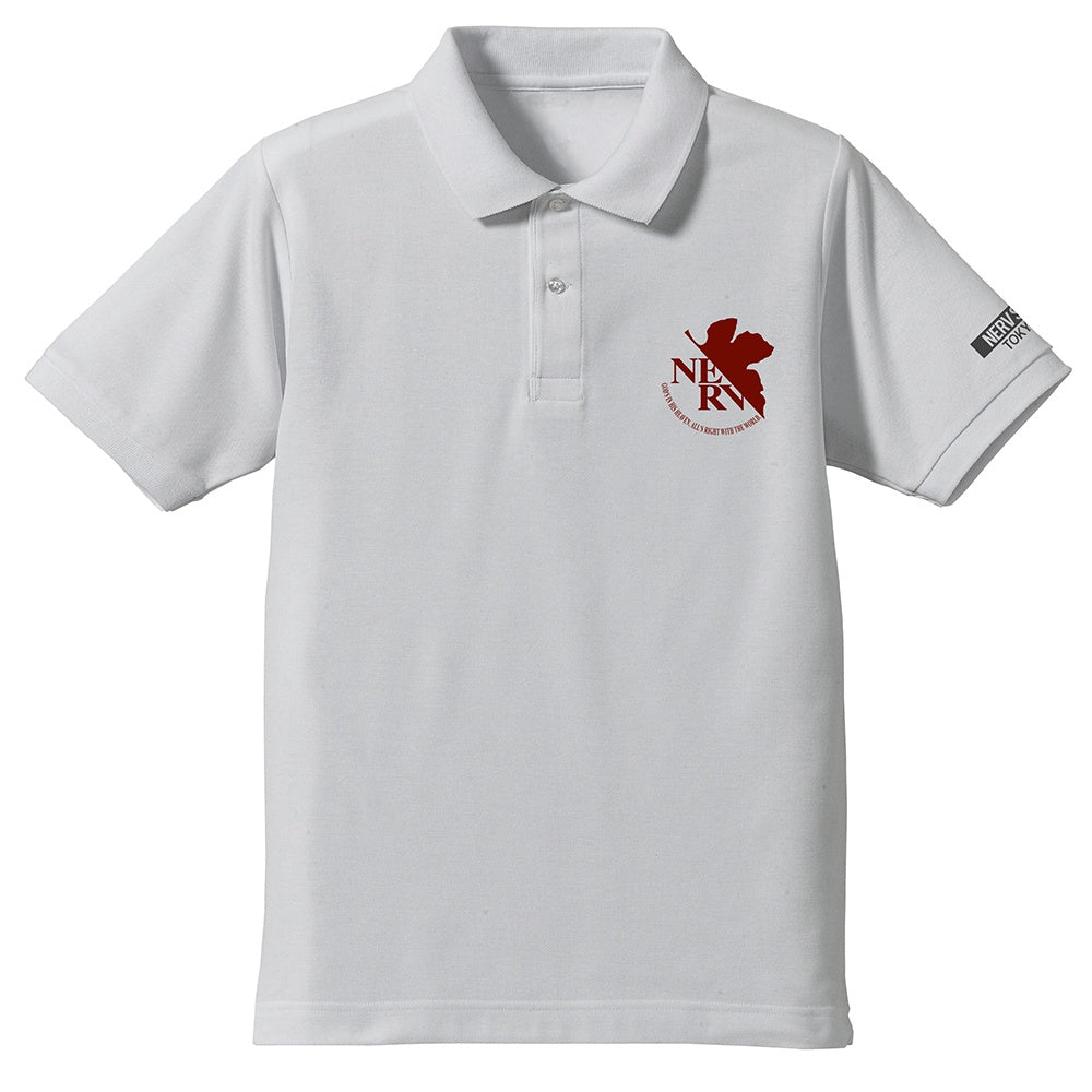 EVANGELION: NERV Embroidered Polo Shirt WHITE - XL