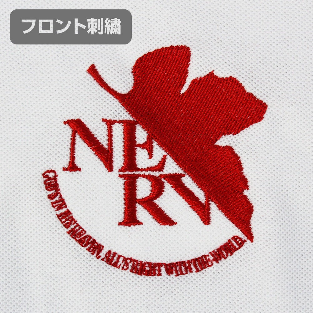 EVANGELION: NERV Embroidered Polo Shirt WHITE - L